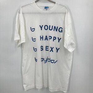 Vintage Byblos Single‎ Stitch " Young Happy Sexy" Size XL Made In USA